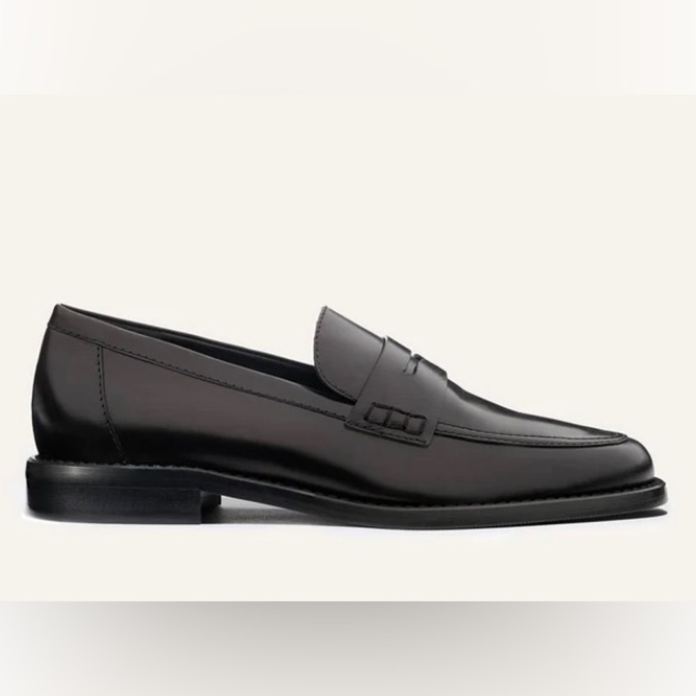 Margaux Black Leather Marlowe Loafers Women Size 8.5 Academia Preppy Office